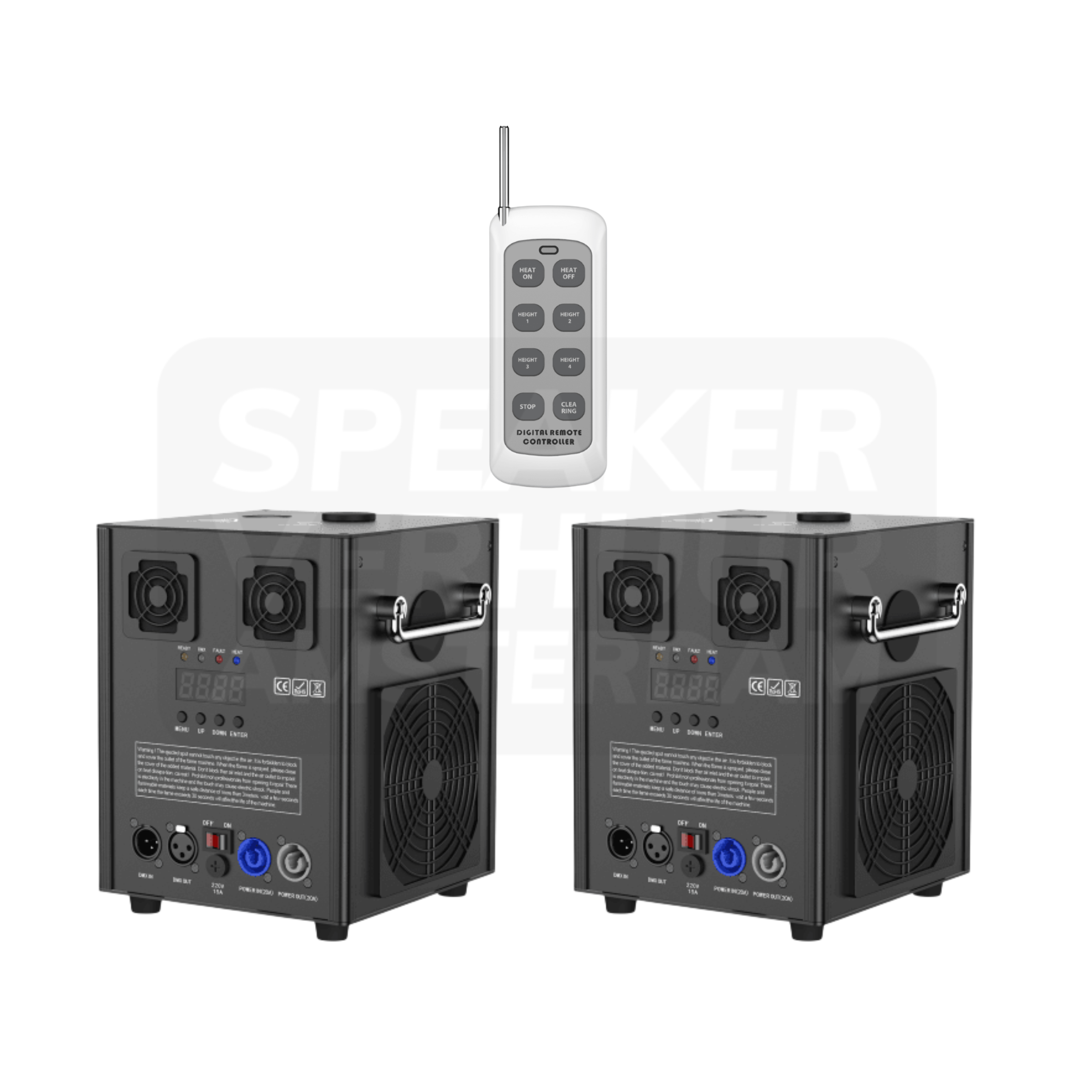 Set van twee koudvuurmachines huren voor een DJ-show